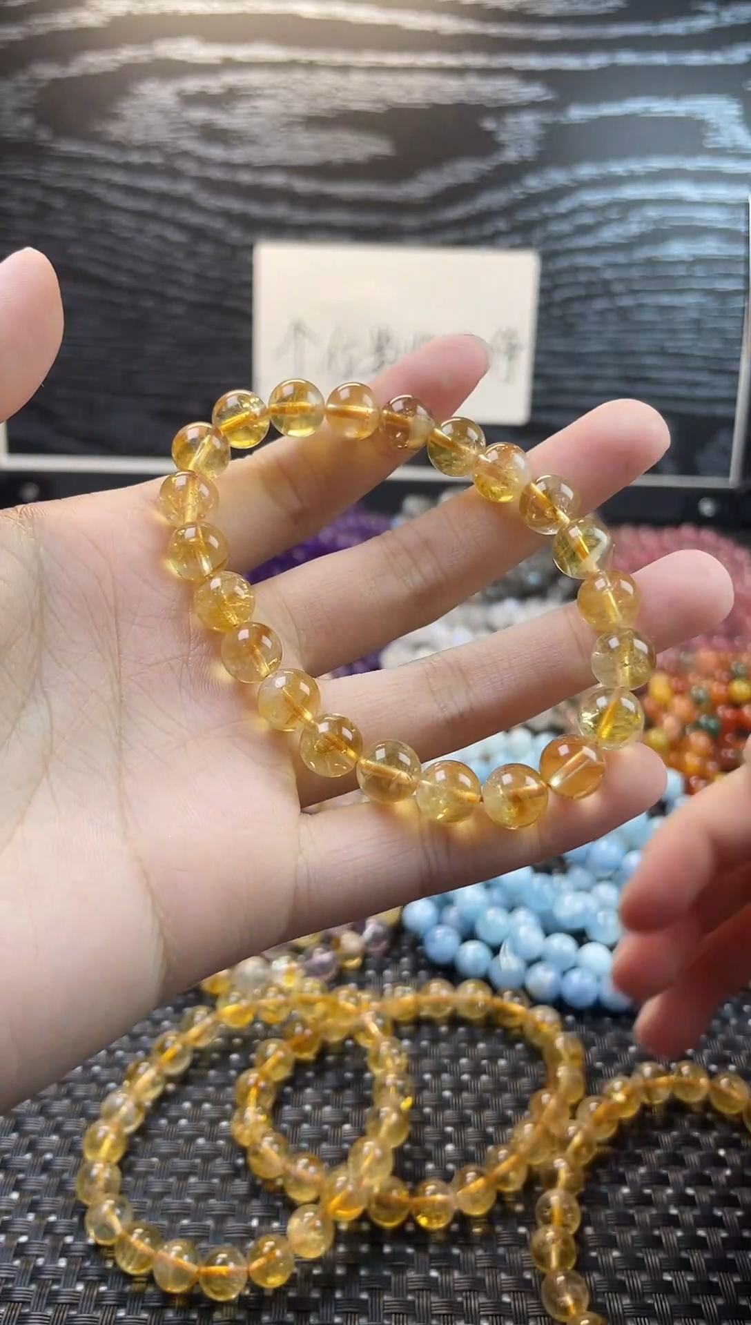 未镶嵌手串水晶8mm黄水晶（蜂蜜奶盖）