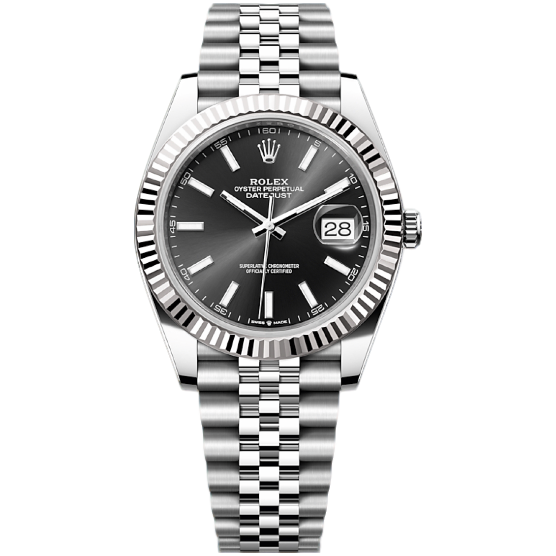 99新 Rolex/劳力士 日志23年/126334-0018黑盘条刻表狗牙圈五珠链