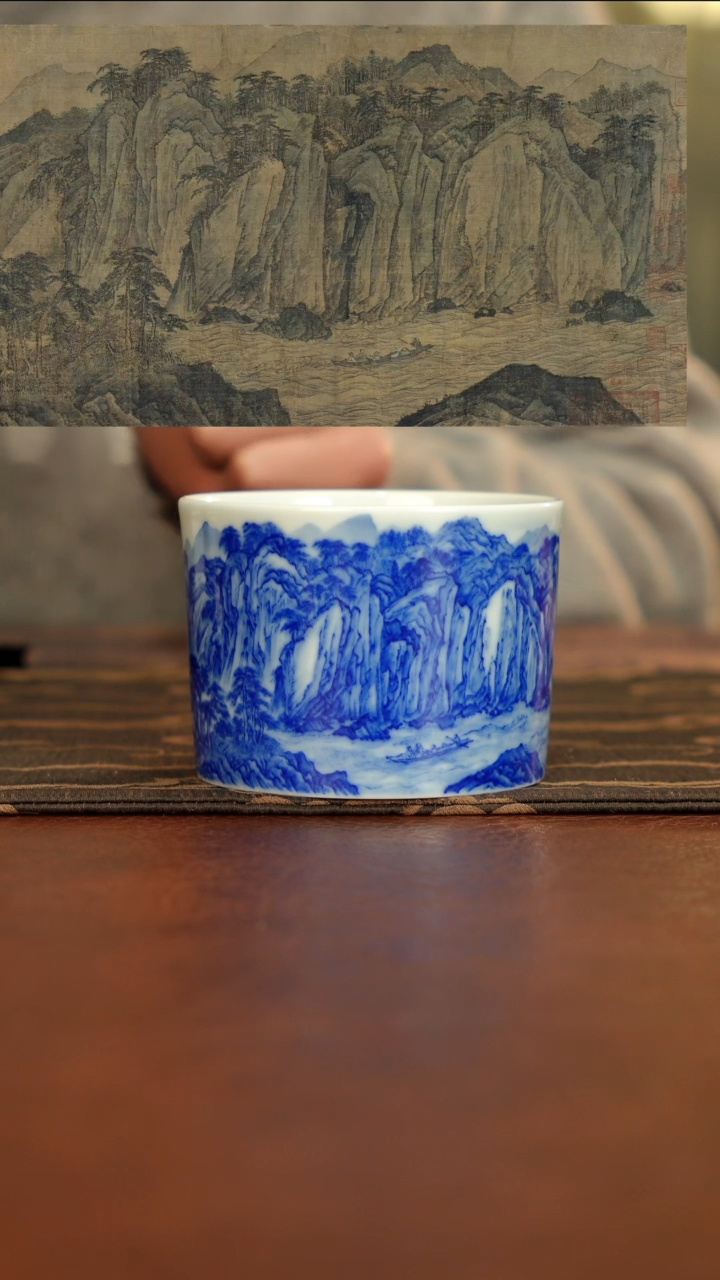 瓷片【半山晓野】 宋画山水-赤壁图1