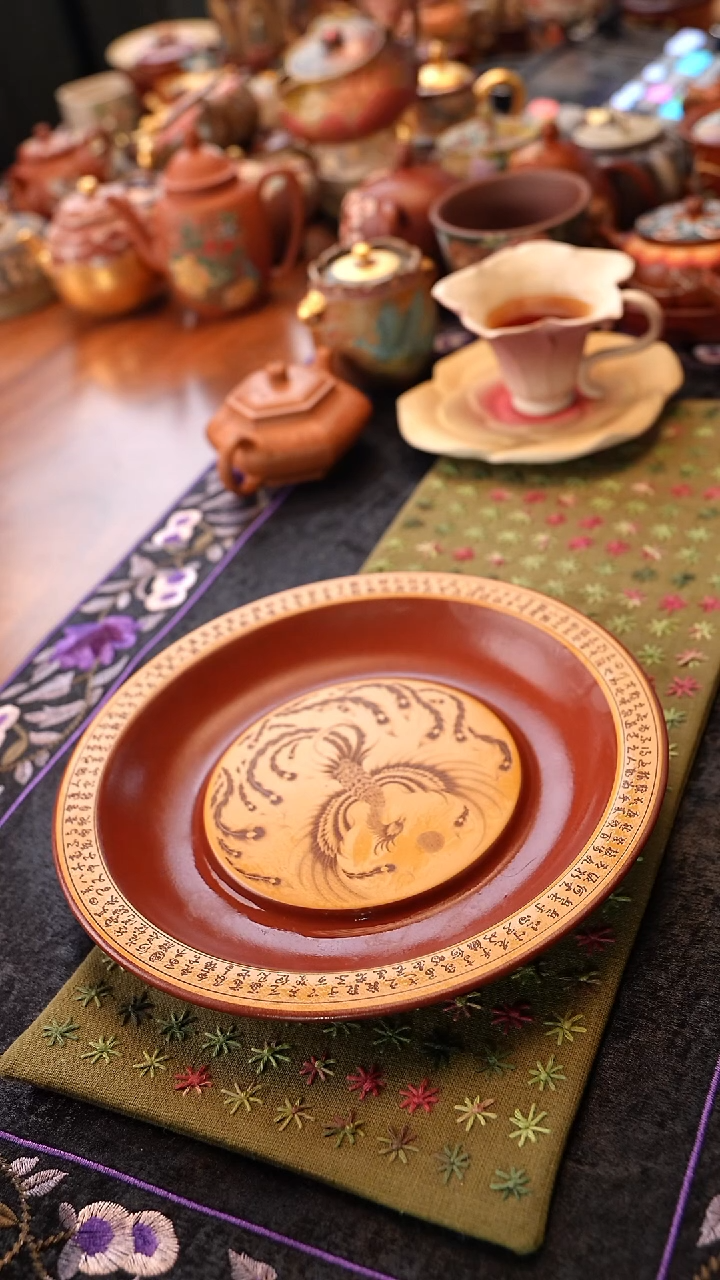 茶壶紫砂凤凰壶承