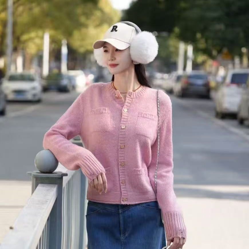 GIRDEAR/哥弟148044  新款秋冬优雅慵懒精致仙女小众羊毛针织开衫