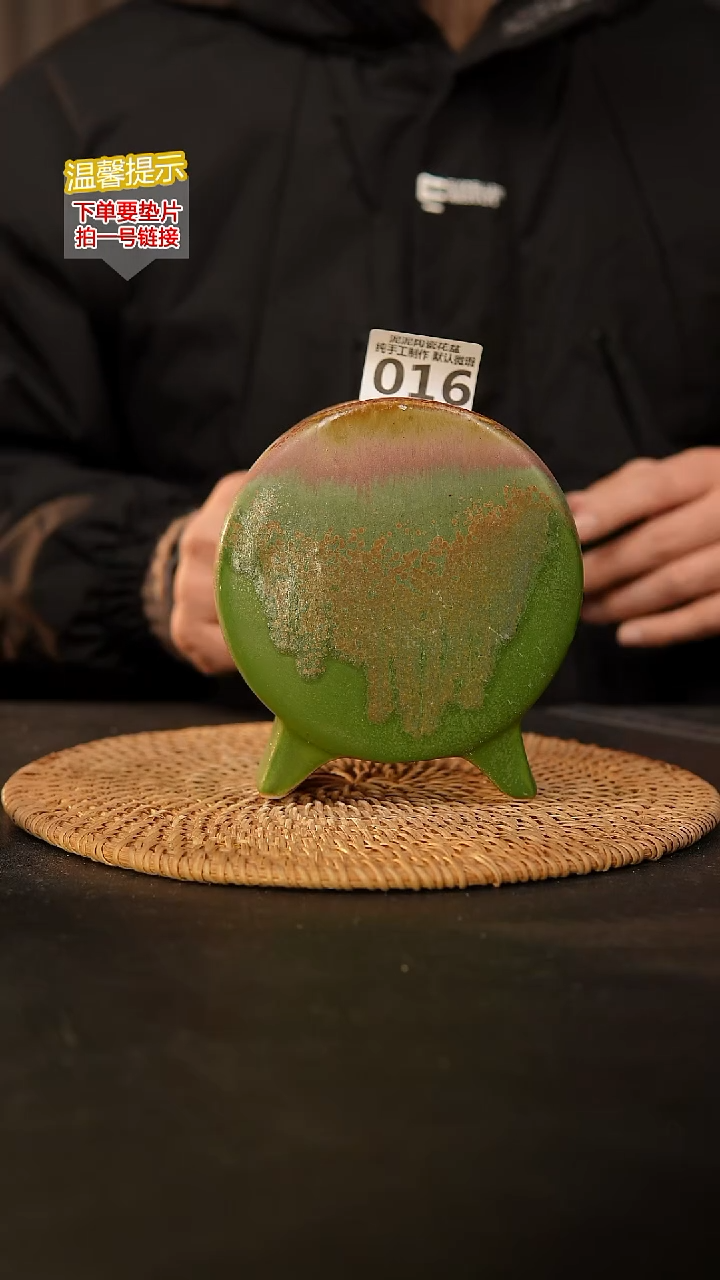 瓷片016 鼓盆中号口6*5高13