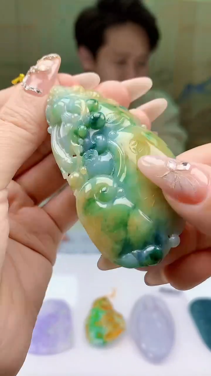 【闪购商品】定制翡翠未镶嵌1502ty-毛货挂件116