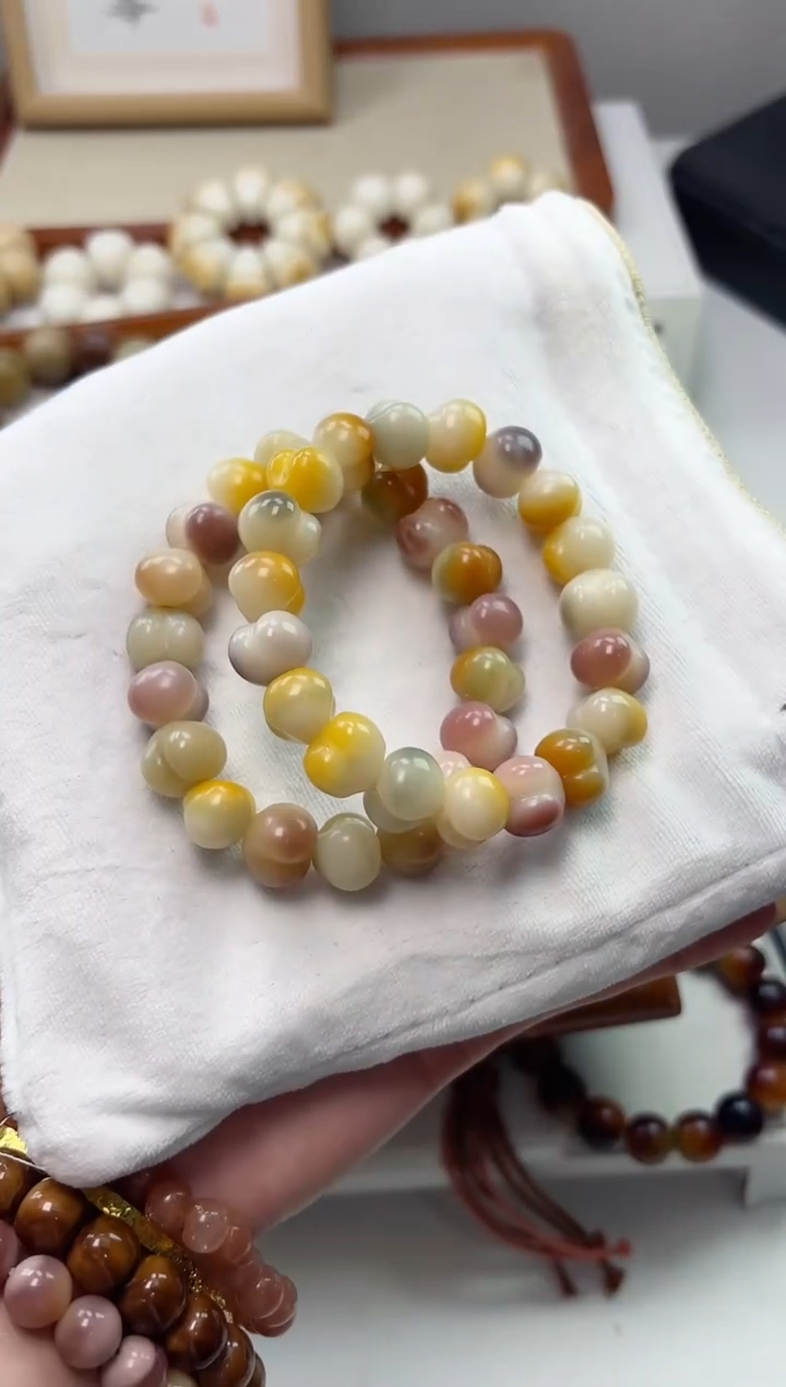 手串菩提根/象牙果沐b19紫美人玉化害羞屁桃11*13mm手串