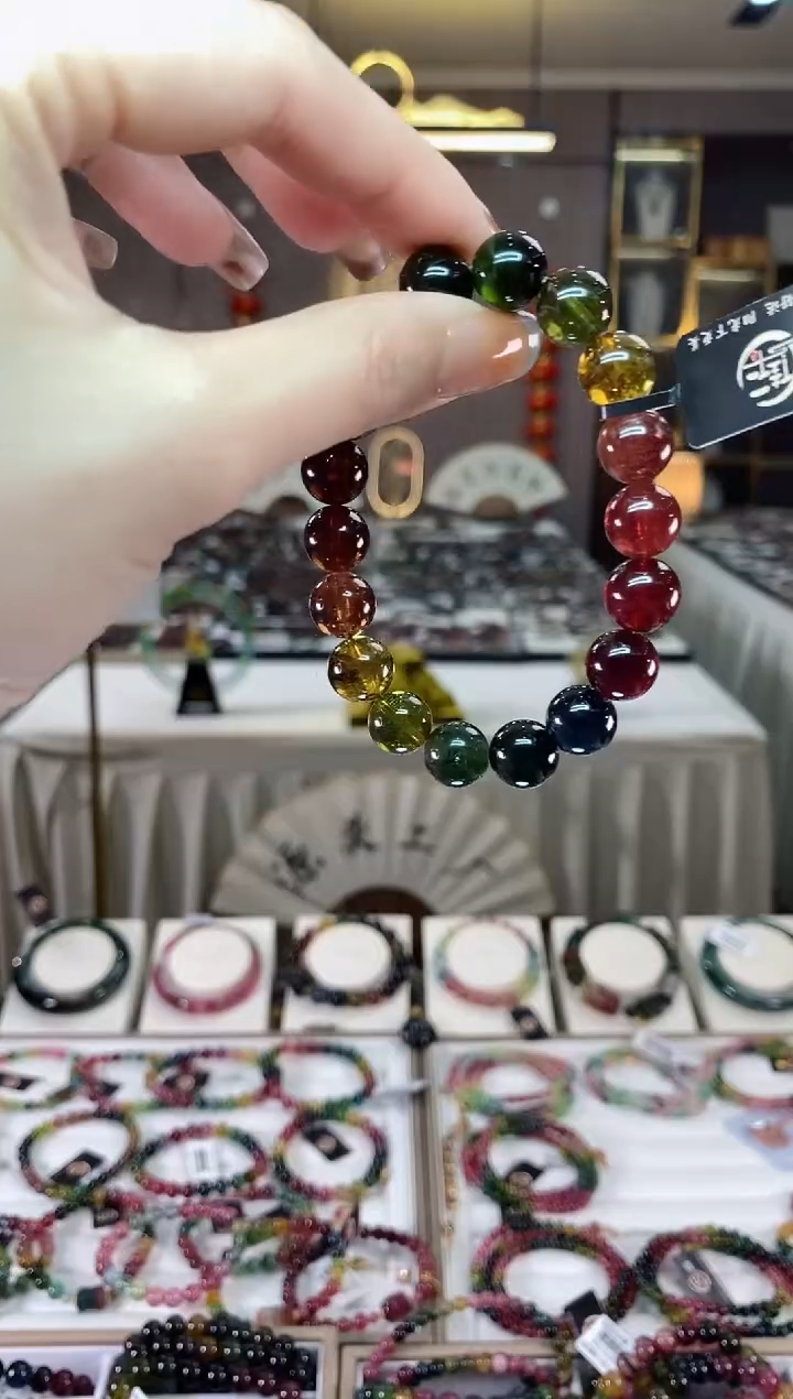 【闪购商品】碧玺收藏级单圈手串10mm+未镶嵌一物一证dan