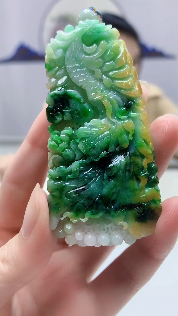 【闪购商品】定制翡翠未镶嵌3123zm-毛货挂件凤凰188