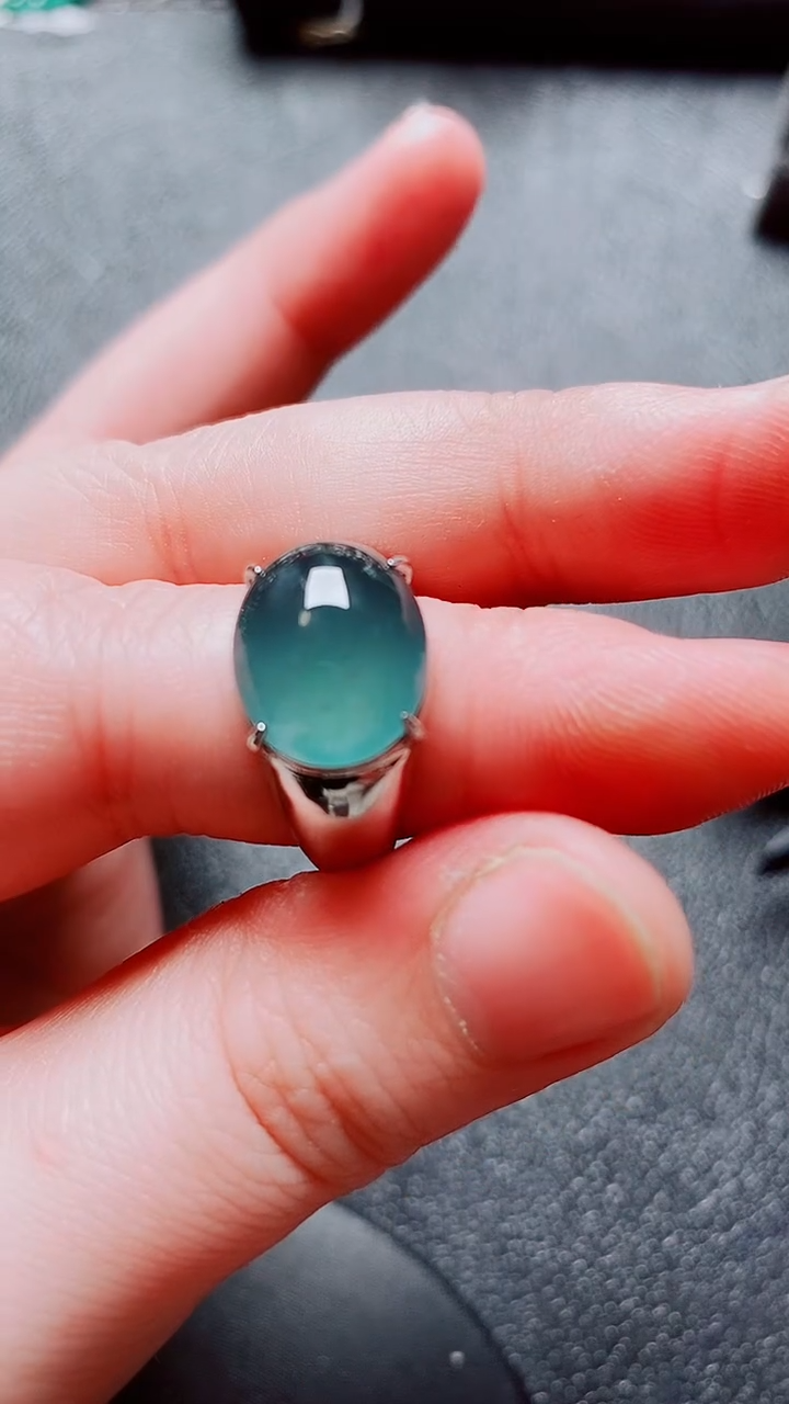 银S925镶嵌戒指翡翠111