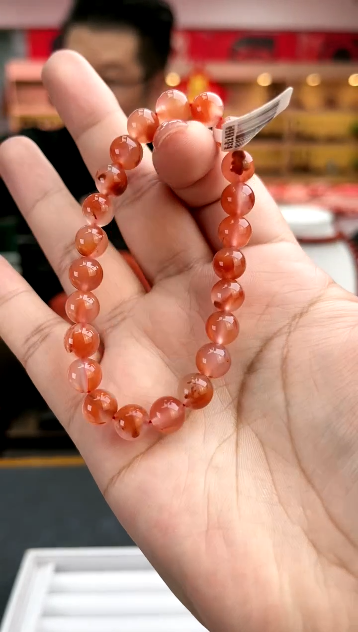 南红玛瑙未镶嵌卡8南红飘花单圈一件10