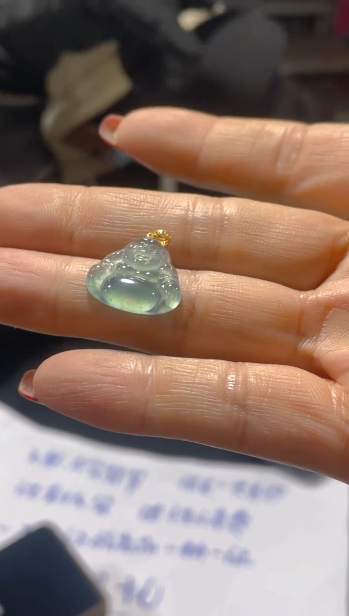 【闪购商品】定制翡翠18K金镶嵌天然A货翡翠（多样性发货拍一发一）