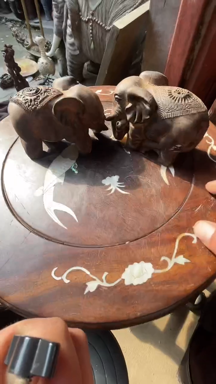 【闪购商品】木木雕新年快乐香木摆件