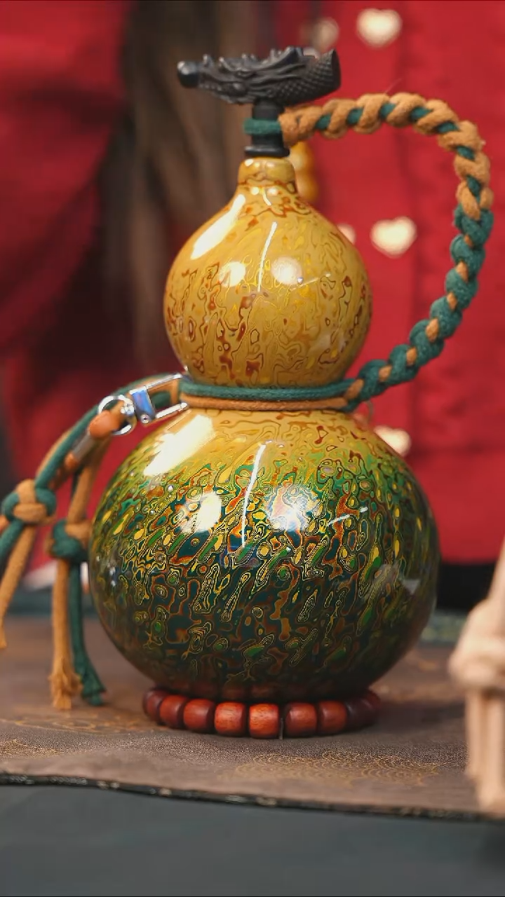 【闪购商品】WJ190漆艺酒葫芦不包手串及旋转底座