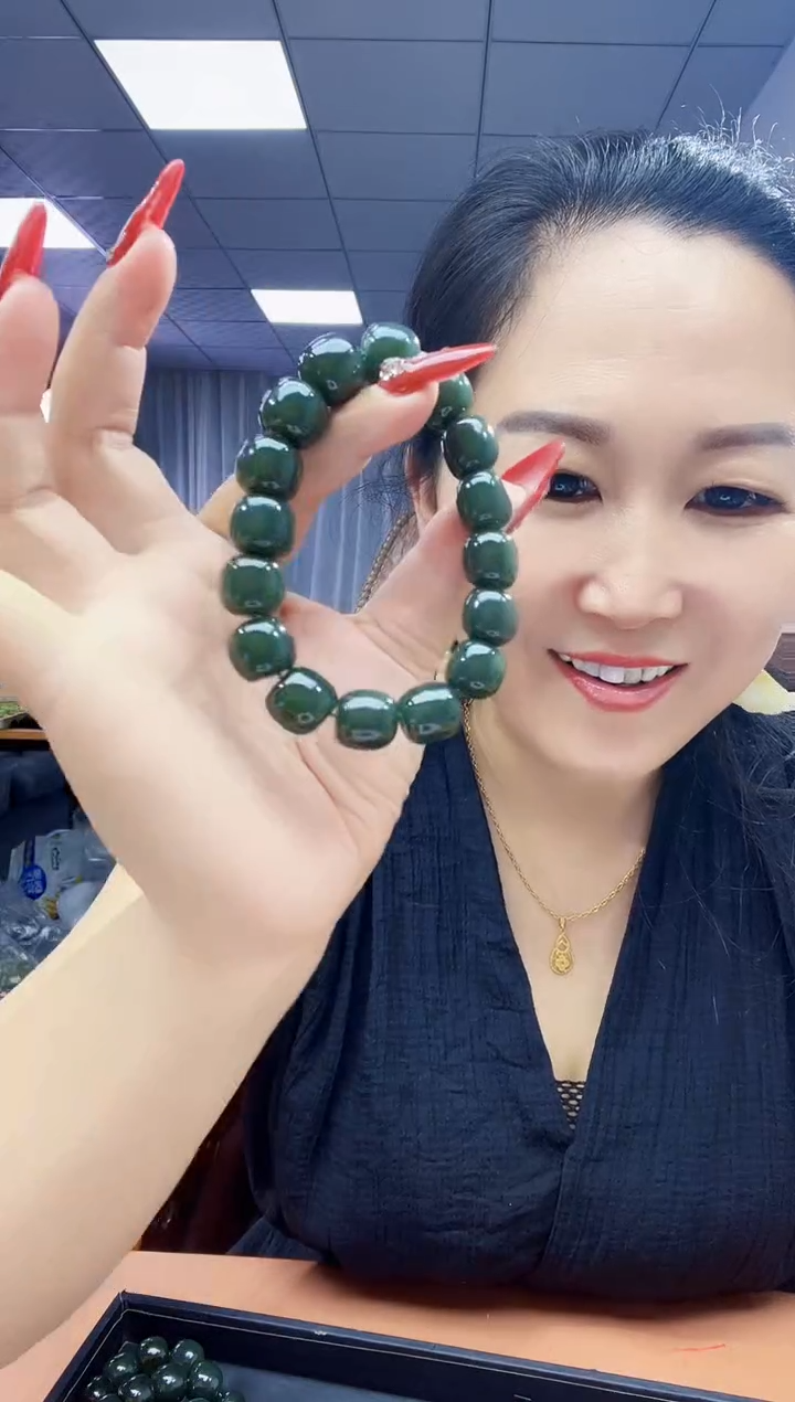 手串未镶嵌和田玉纯天然和田玉新疆且末蓝商务蓝14