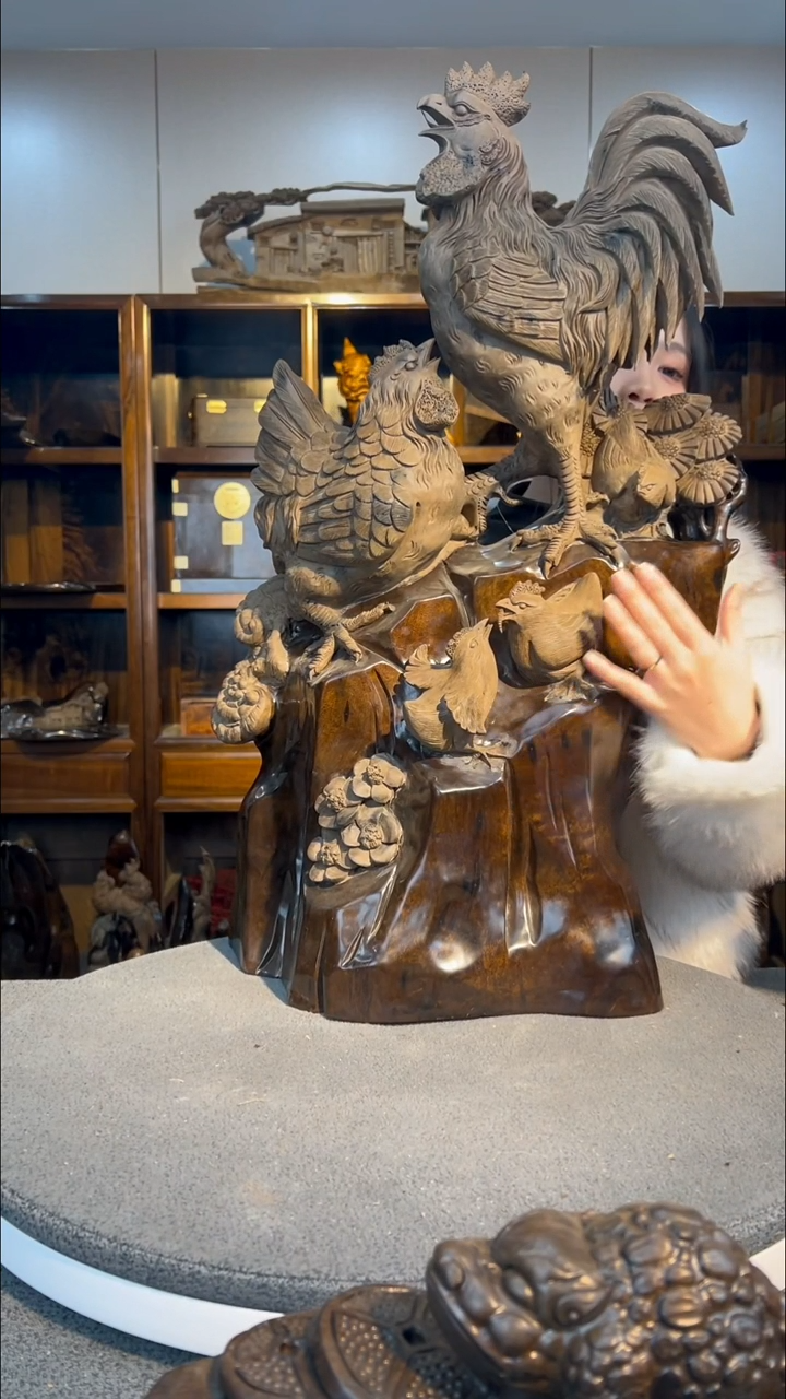 【闪购商品】金丝楠木雕五福临门3