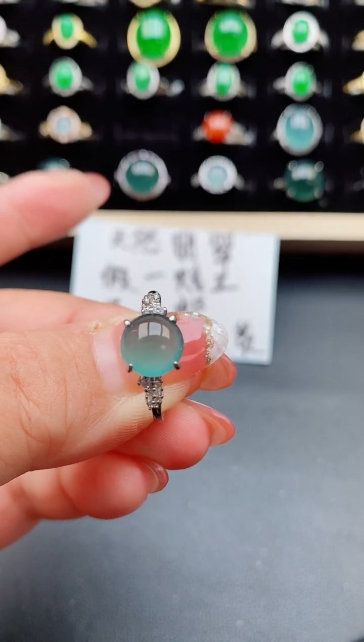 【闪购商品】翡翠戒指银S925镶嵌21212