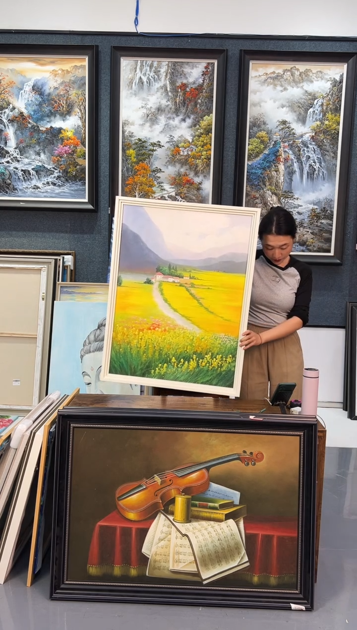 【闪购商品】油画120号手绘油画-60*80-油菜花