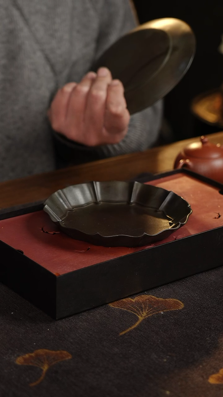 【闪购商品】古锡壶承老锡茶盘莲台&HCXILT01&