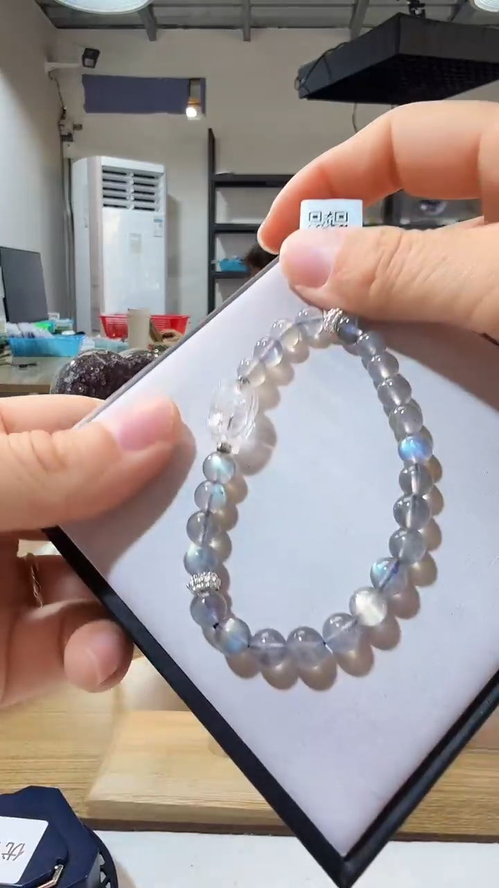 未镶嵌手链拉长石优0729 约6mm 多样性发一件 