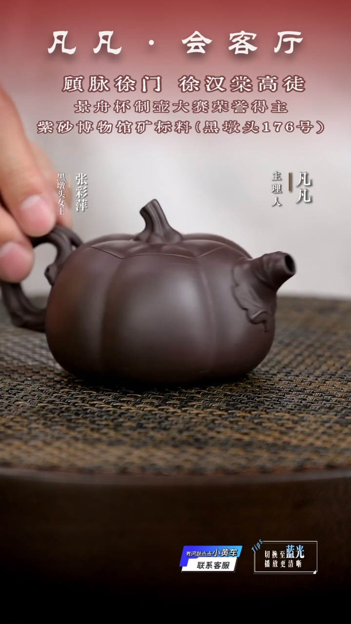 茶壶紫砂ZCP15张彩萍南瓜黑墩头180CC