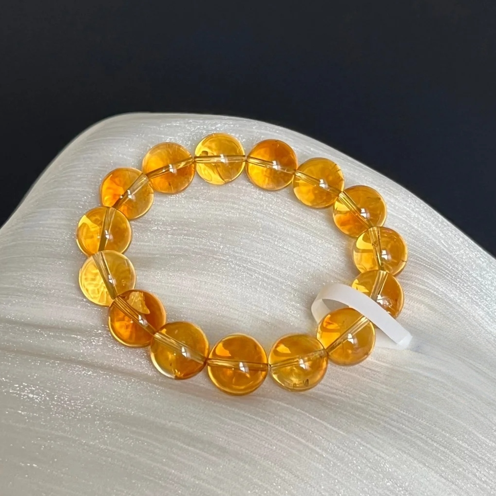 【落日熔金】天然黄水晶巴西原矿手串全净体轻奢女款手链多样性发一