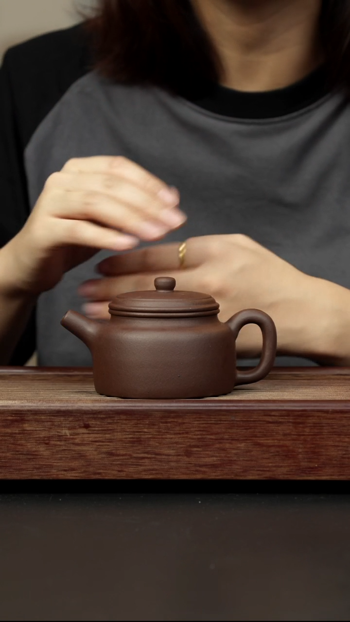 紫砂茶壶老紫泥炮嘴德钟