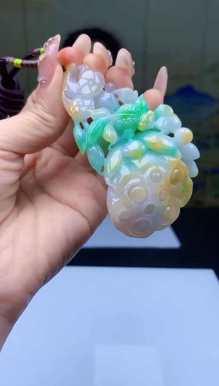 【闪购商品】定制翡翠未镶嵌4902ty-毛货挂件79