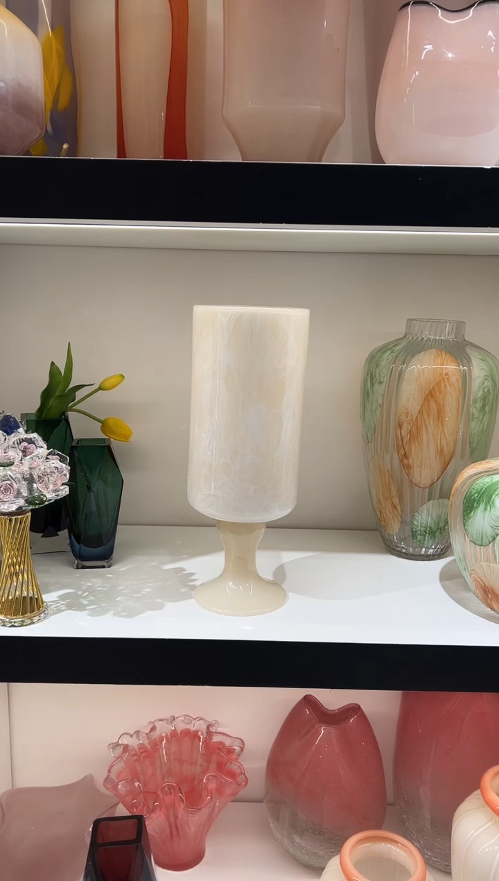 奶油风高脚花瓶 现货