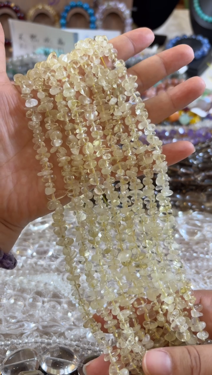 未镶嵌珠宝半成品水晶净体柠檬晶碎碎