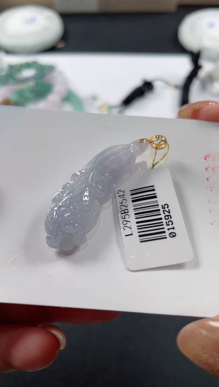 颈饰18K金镶嵌翡翠基地发货H 0687 