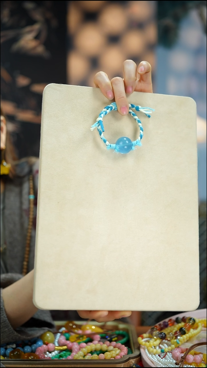 檀香木檐*叙天然海蓝手串