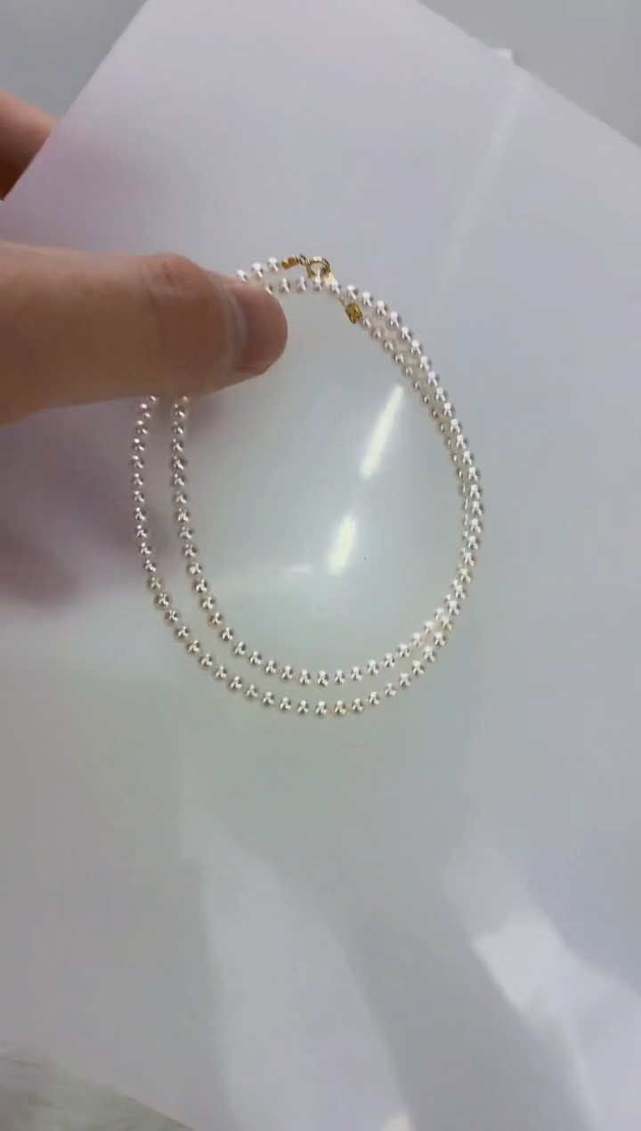 淡水珍珠18K金镶嵌DA淡水珍珠项链3-4 gh001