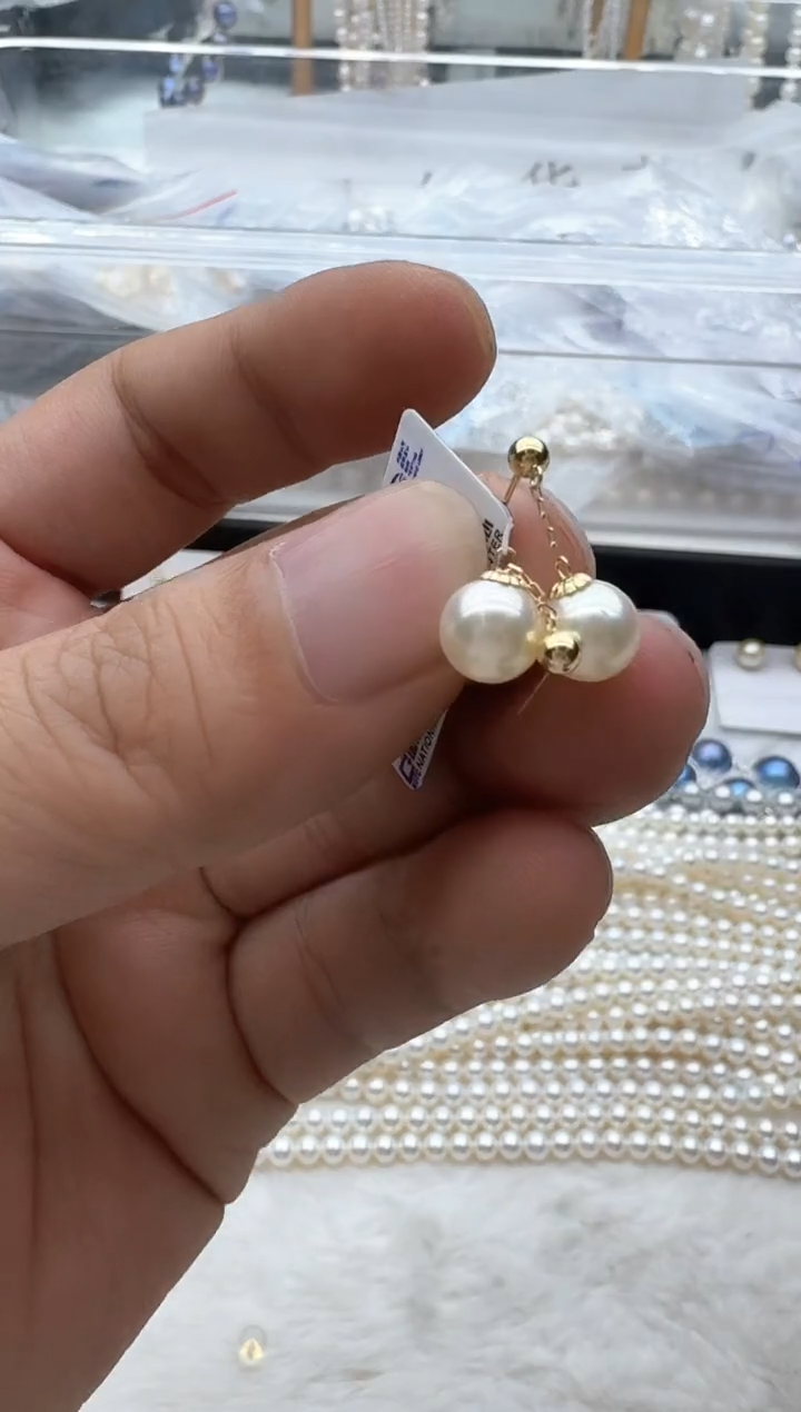 【闪购商品】海水珍珠耳饰18K金镶嵌清货
