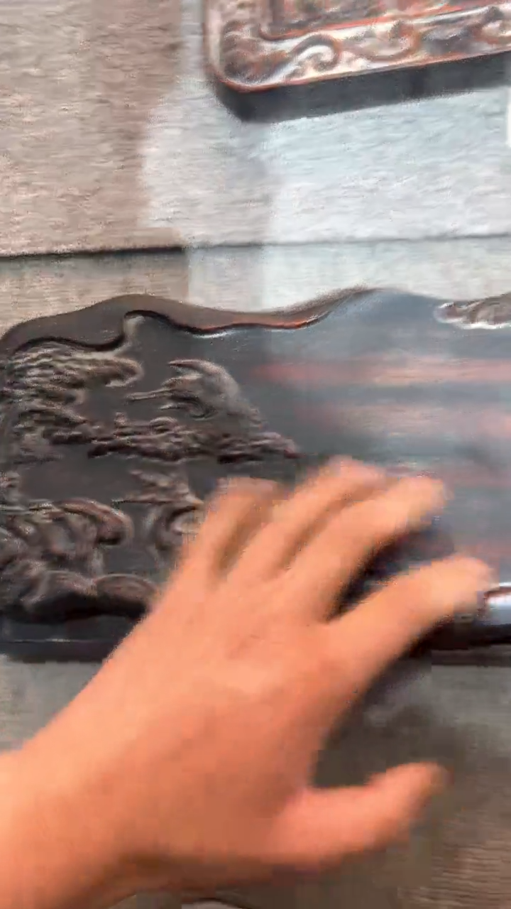 香榧木檀木鹤鹿同春茶盘