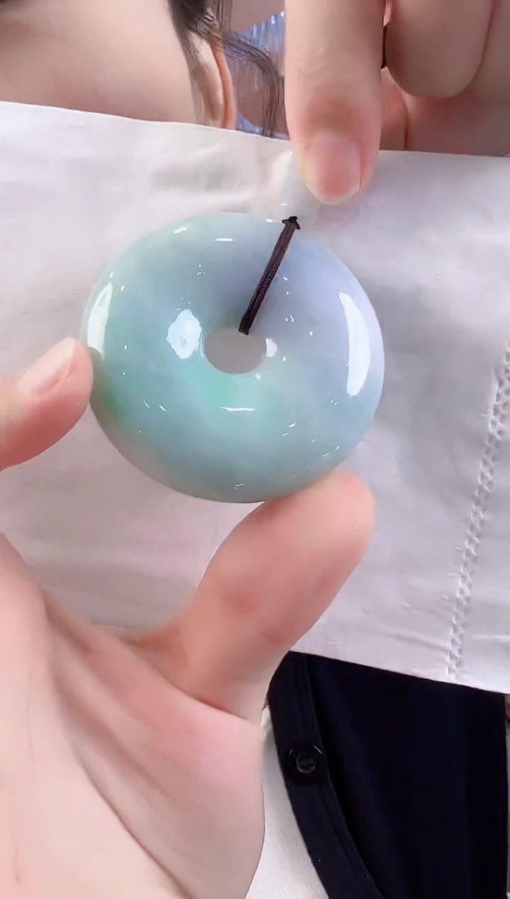 翡翠未镶嵌吊坠(不含链) 孤品翡翠A货平安扣吊坠
