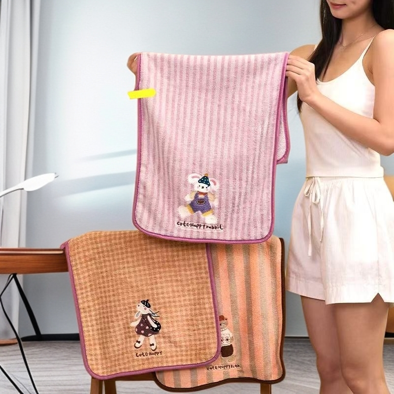 珊瑚绒卡通毛巾二等瑕疵柔软超吸水家用成人卡通洗脸巾可爱