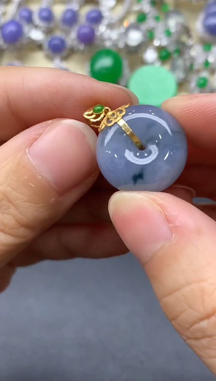 颈饰18K金镶嵌翡翠416-中国好珍宝