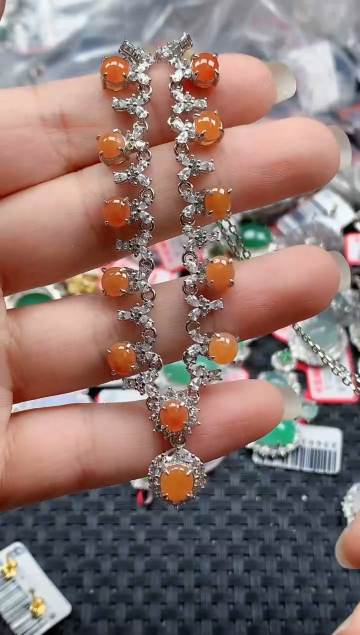 银S925镶嵌戒指翡翠天然A货缅甸翡翠