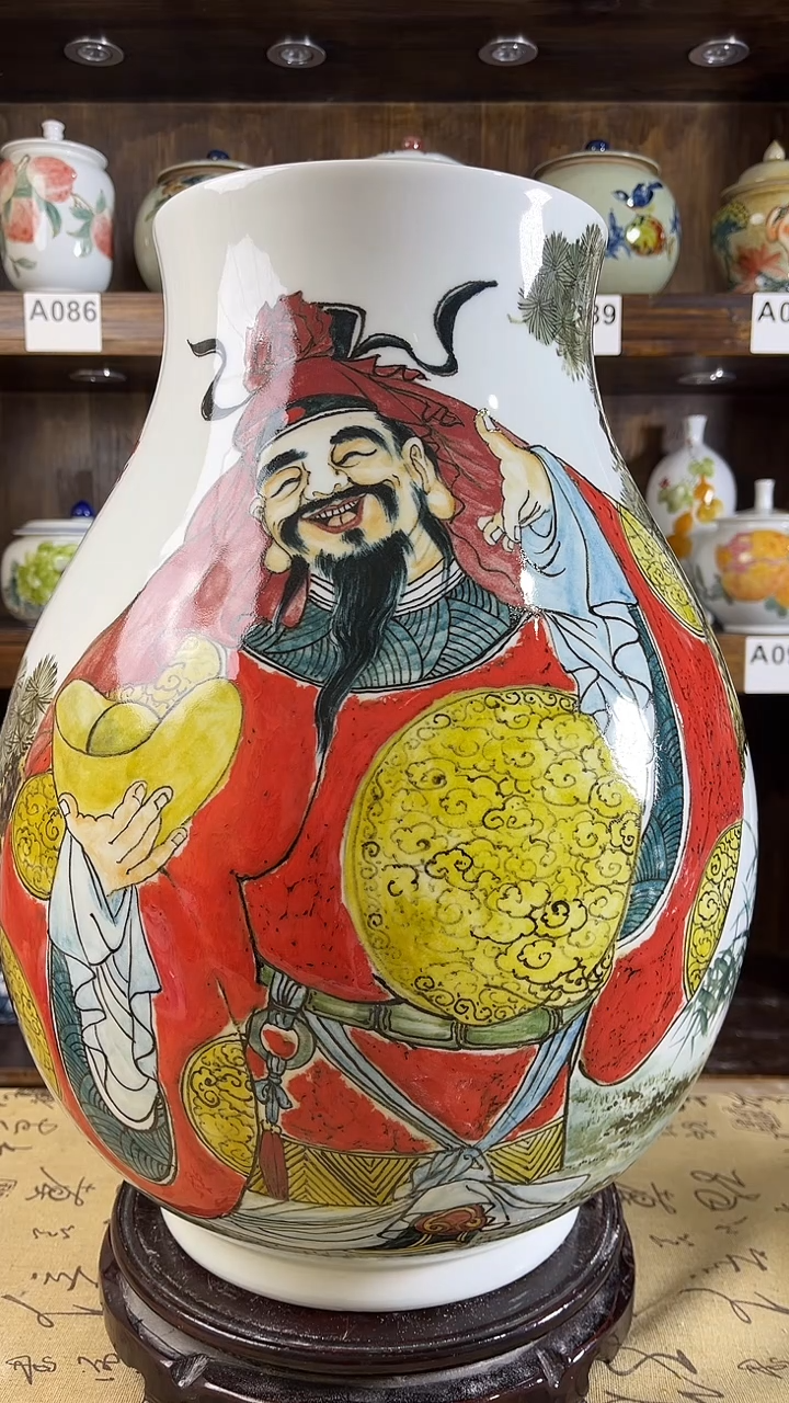 【闪购商品】纯手工手绘财源广进大罐