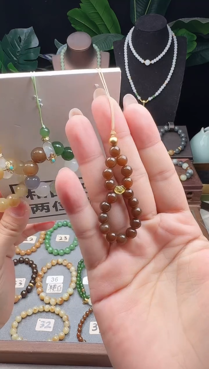 未镶嵌和田玉手机链6m糖玉手机链