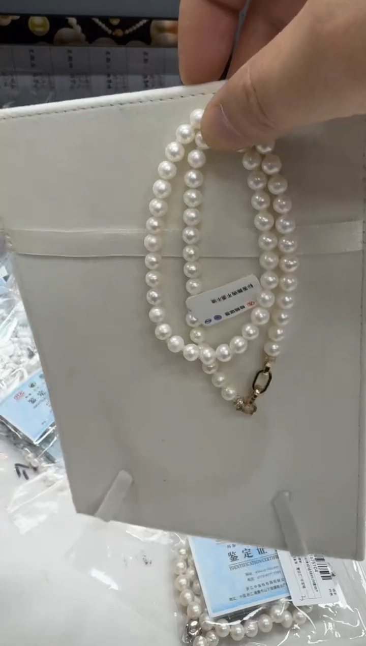 【闪购商品】淡水珍珠项链银S925镶嵌7mm