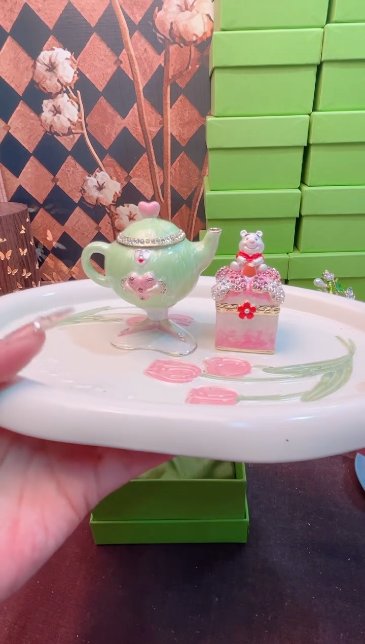 锌合金珐琅首饰盒默认微瑕拆盒不退～