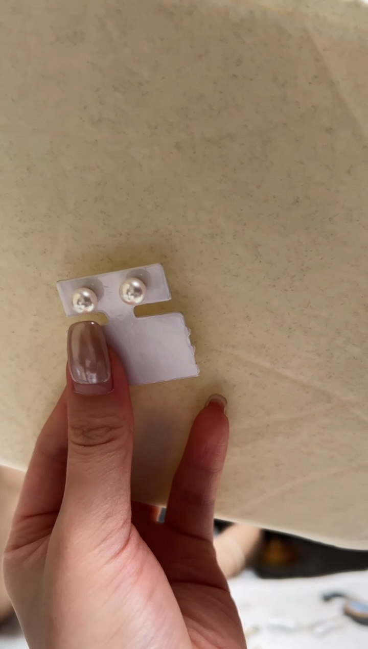 18K金镶嵌海水珍珠DA ak耳钉 7-8 xc005