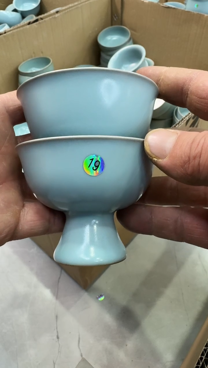 【闪购商品】杯仿古纯手工高足压手微瑕19