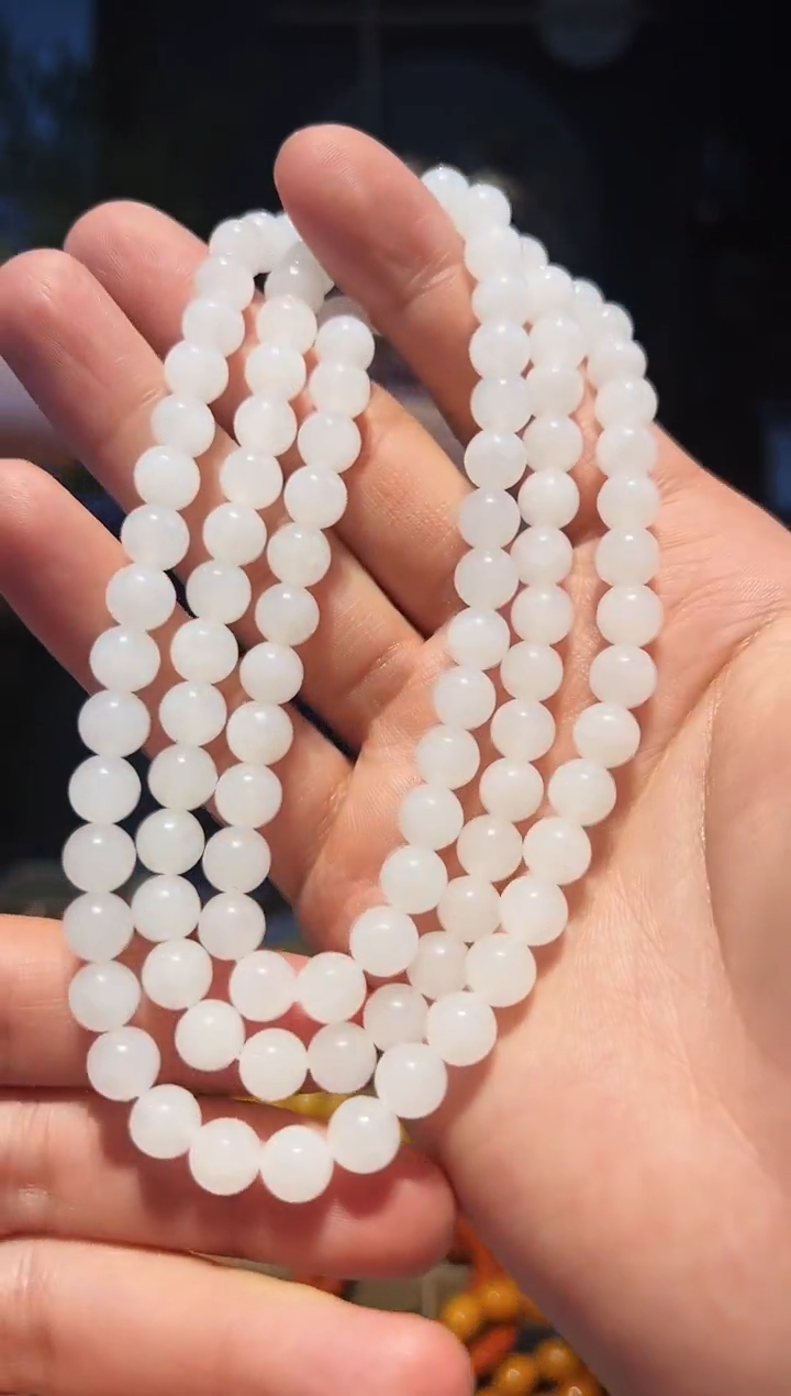手链未镶嵌和田玉8+108多圈