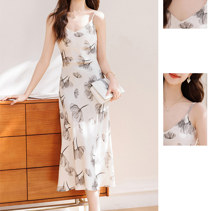 夏季A字吊带连衣裙女2025新款气质女神范高级感内搭外穿修身裙子