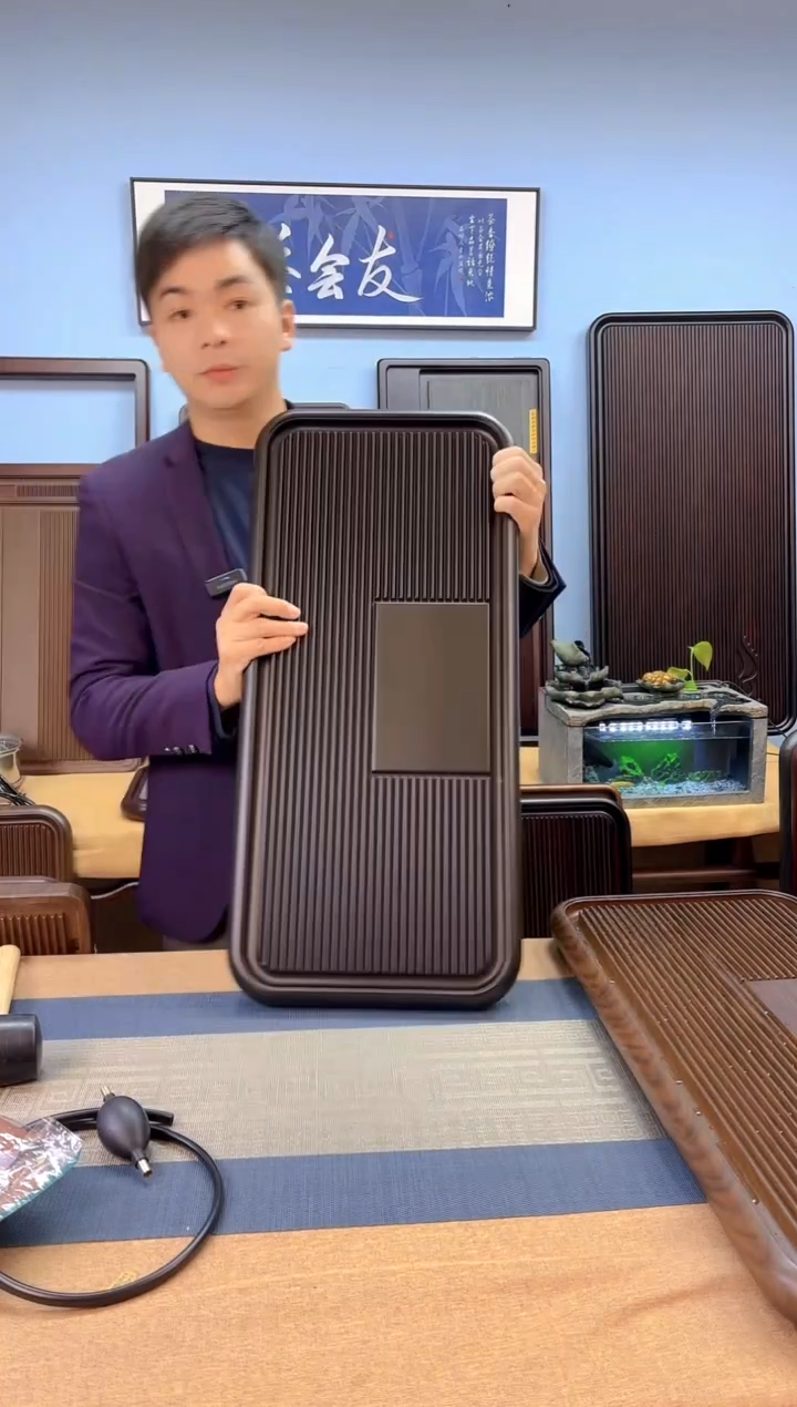 【闪购商品】凌龙黑色款式茶盘70*32*4