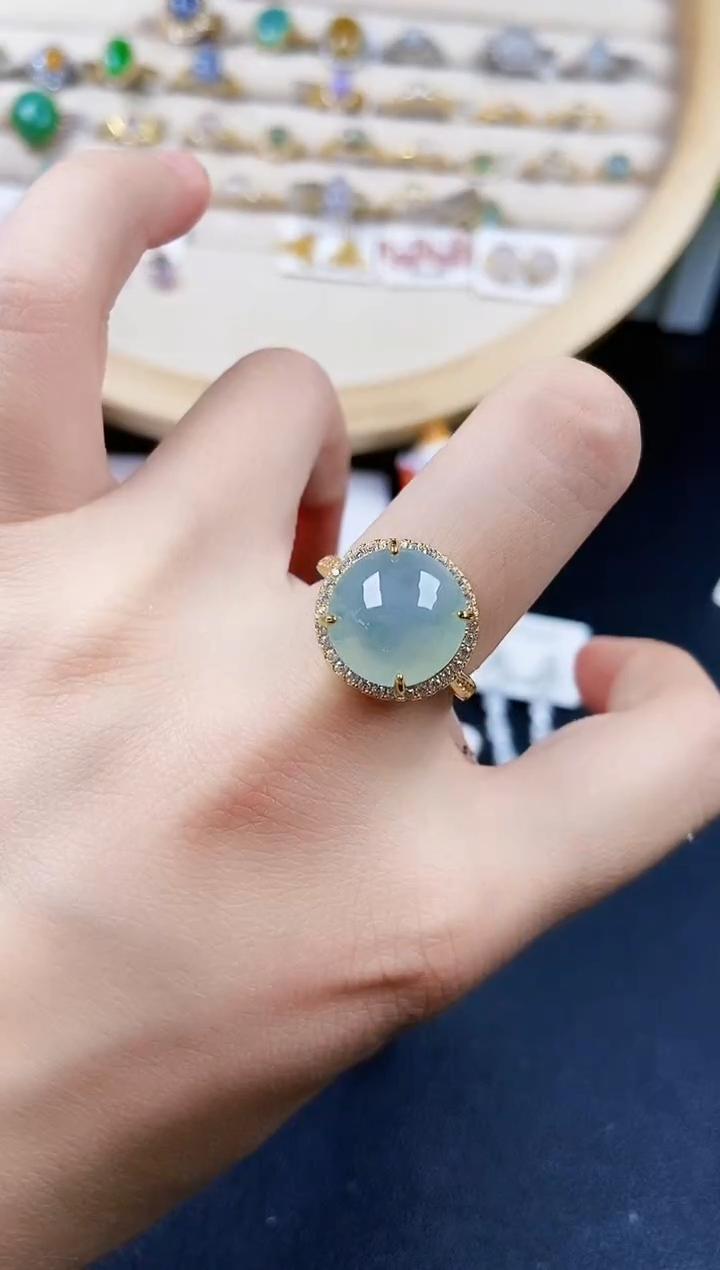 翡翠银S925镶嵌戒指465456