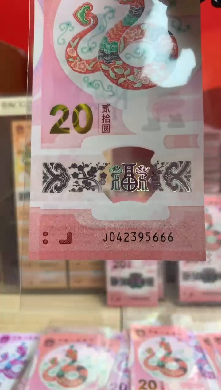 【闪购商品】塑料 蛇钞纪念钞 豹子号 95666
