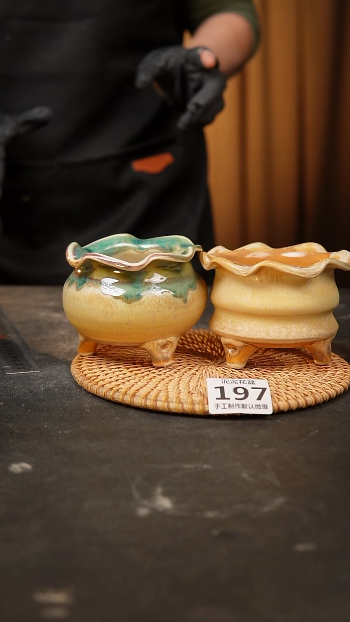 【闪购商品】瓷片泥泥陶瓷花盆 