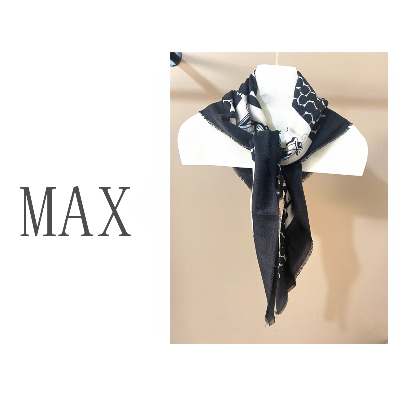 【MAX 罗马天空】小香风高级感轻薄 羊绒 围巾 89*89