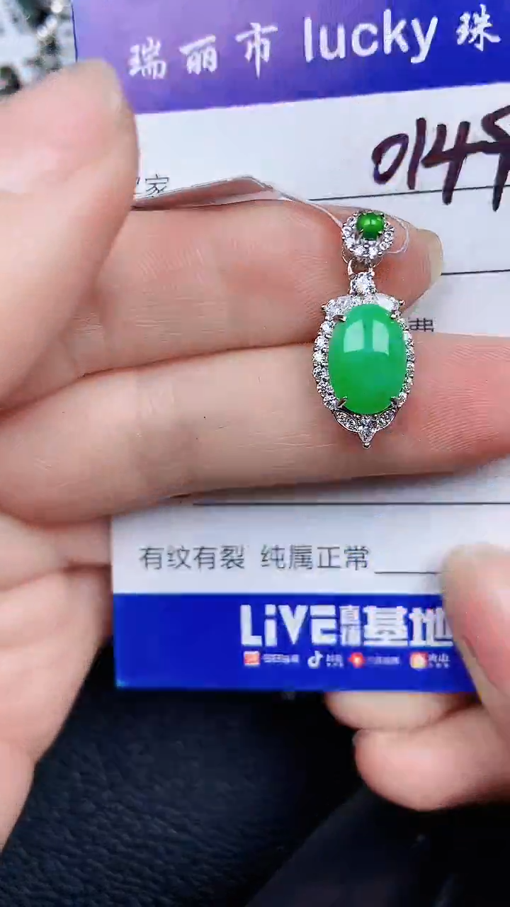 颈饰银S925镶嵌翡翠0149